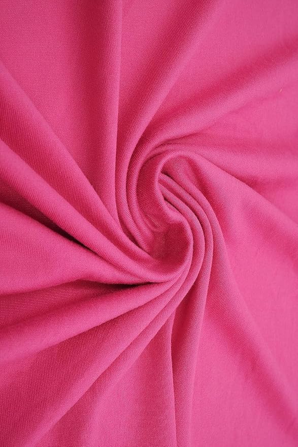 DTY Double-Sided Brushed Fabric 4 Way Stretch Jersey Knit Apparel 58/60" Wide (HOT Fushia)