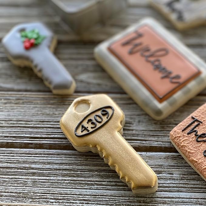 R&M New Home, New Neighbor Home Sweet Home Cookie Cutter 3 Piece Set. Includes House, Key, Welcome Mat Cookie Cutter.