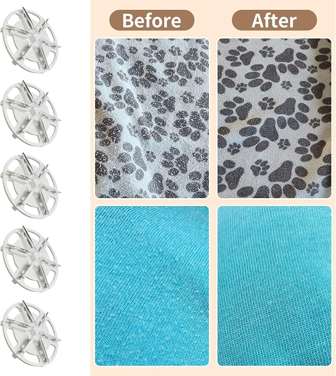 5-Pack Fabric Shaver Replacement Blades,High Qulity 6-Leaf Blades for Safe and Efficient Lint and Pill Removal (5 Blades)
