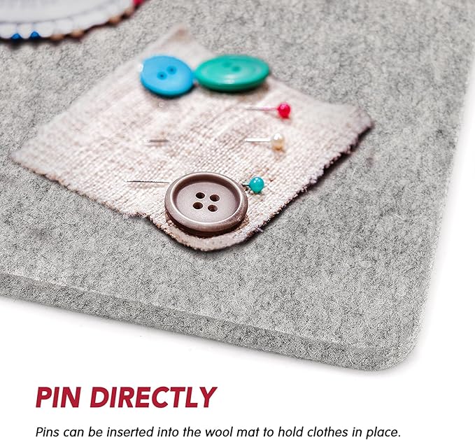 Wool Pressing Mat for Quilting, 100% Wool from New Zealand, Portable Felted Wool Ironing Mat Pad Blanket for Quilter, Sewing, Quilting Supplies and Notions 15''x12''