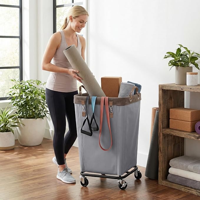 StorageWorks 160L Laundry Basket with Wheels, Rolling Hampers for Clothing