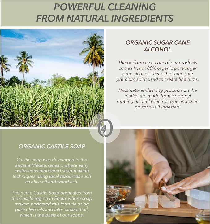 Non-Toxic Wood Cleaner - Natural Organic Ingredients that Truly Perform - 24oz - Light Coconut & Palo Santo Scent
