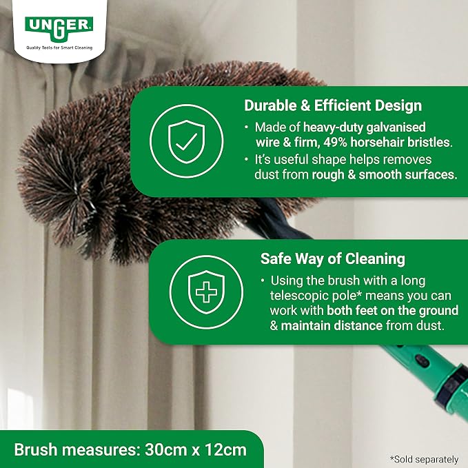 UNGER WALB0 StarDuster Wall Cleaning Brush, Brown
