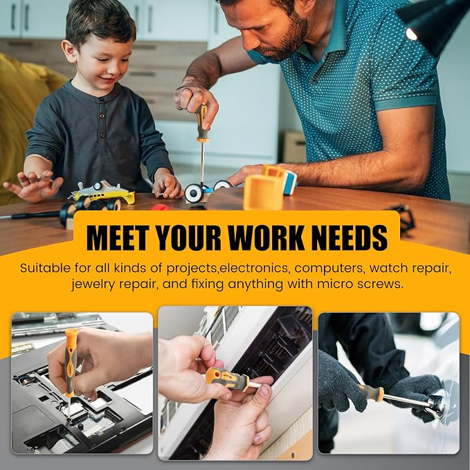 MulWark Magnetic Screwdriver Set with Case, Screw Driver Set Kit 59 Piece Includs Phillips, Hex, Pozidriv, Torx and Precision Screw Driver Set, Replaceable Screwdriver Bit Set for Men, Dad, Husband