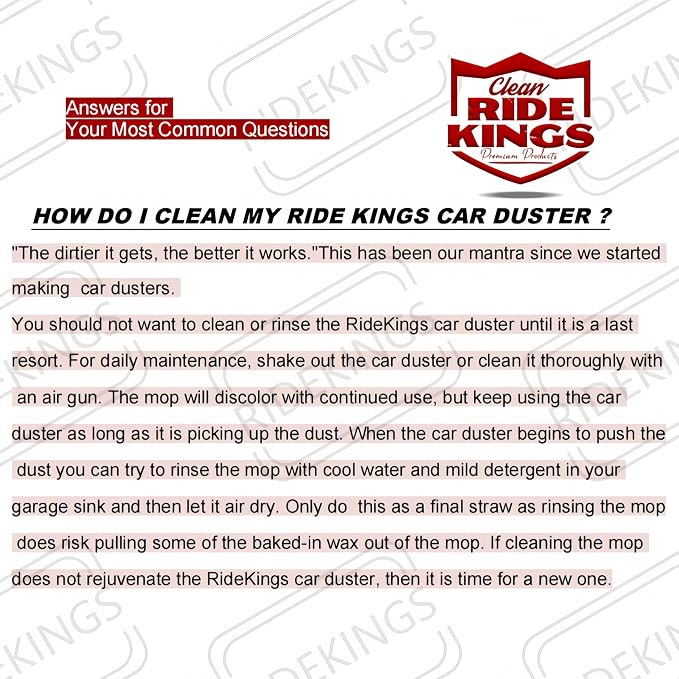 Car Duster Set, Loop End, 2 Pcs | Extendable handle for SUV exterior. Traps pollen without water. Gets better with age, do not wash. Storage bag included.