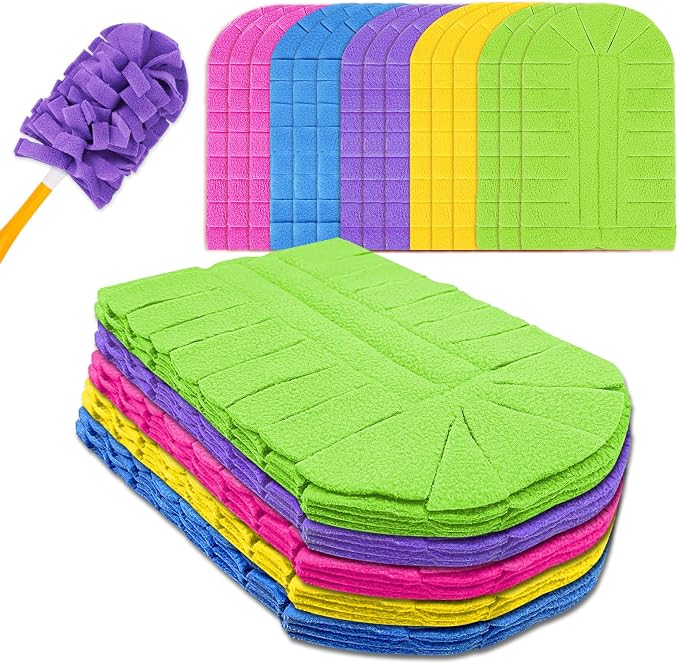 KEEPOW 20 Pcs Refills Compatible with Swiffer Duster, 360 Heavy Duty Fleece | Reusable 360 Degree Microfiber Fleece Duster Refills for Home, Office & Car Cleaning, Compatible with Swiffer Duster, 20 Pack