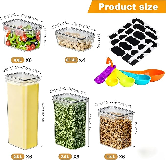 28 Pack Airtight Food Storage Containers