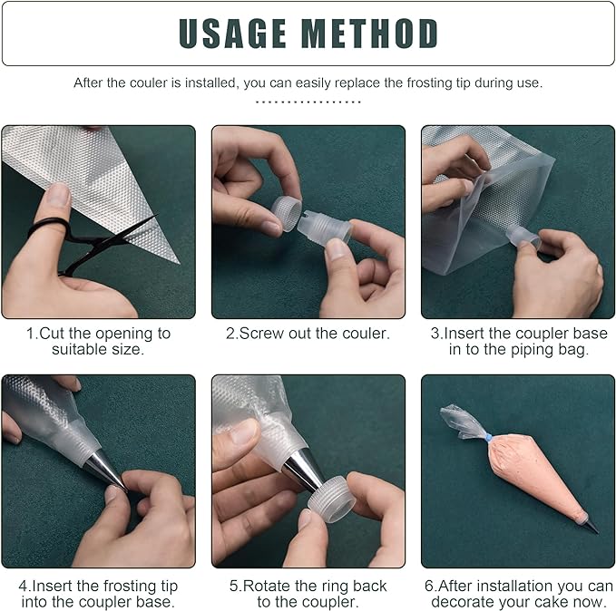 Piping Bags and Tips Set, Cakes Decorating Supplies Kit with 100pcs 18 Inch Pastry Bags, 16 Piping Tips, 3 Cake Scraper, 2 Couplers, 2 Bag Ties, Simple and Convenient Baking Supplies Set