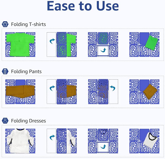 BoxLegend Shirt Folder V2 Shirt Folding Board Clothes Folder Neatly Blue | Quick & Easy Folds, Maximizes Storage Space, Built to Last, Travel-Friendly, Folds Almost Anything