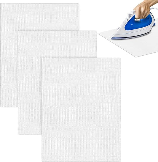 Boao 3 Pcs 13in x 17in Applique Pressing Sheet Applique Fusing Mat Clear Coated Pressing Sheet for Quilters Arts Crafts Creation and Fusible Web Fabric Supplies