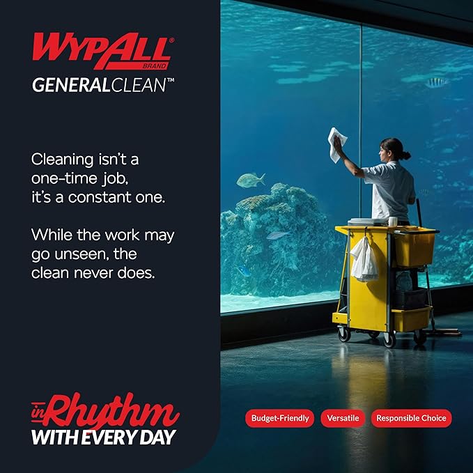 WypAll GeneralClean X60 Cloths Multi-Task Cleaning Wipes (34790), Pop-Up Box, Strong and Absorbent Towels, White (10 Boxes of 118 Sheets, 1,180 Sheet Total)