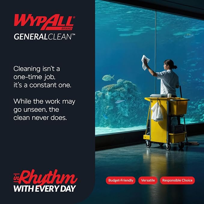 WypAll GeneralClean X60 Cloths Multi-Task Cleaning Wipes (35010), Strong and Absorbent Towels, White (3 Packs of 100 Sheets, 300 Sheet Total)