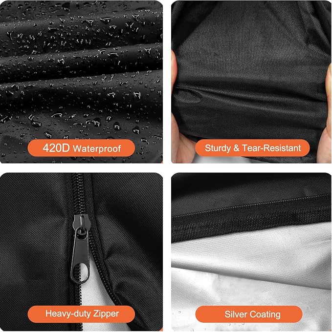 Rotary Airer Cover, Clothes Washing Line 420D Oxford Waterproof Windproof UV-Resistant & Non-Slip Lining Dryer Umbrella Parasol Protective Zips, for Garden All Rotaries (Black,180 * 18 * 18cm)