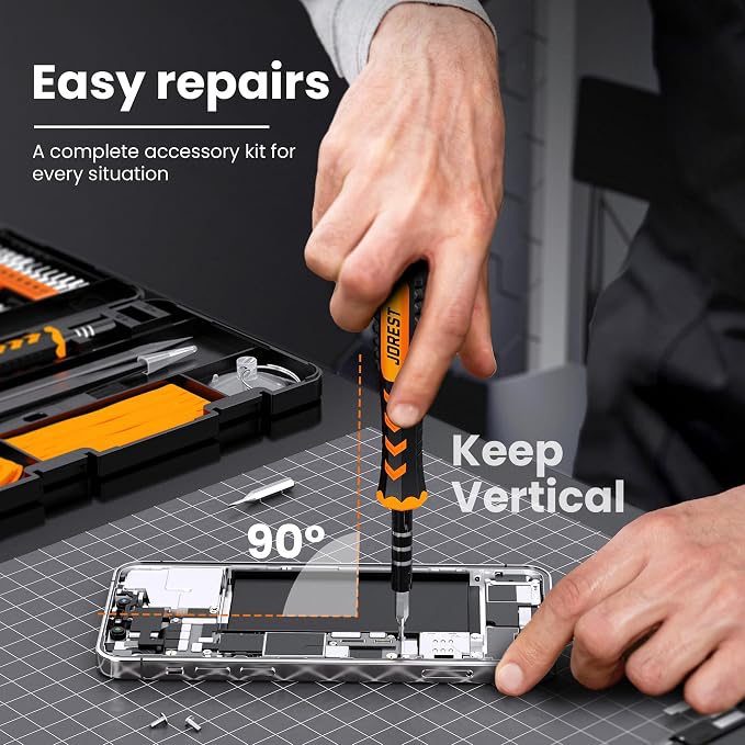 JOREST 59Pcs Small Precision Screwdriver Set with Torx T5, T6, T8, Mini Repair Tool Kit for Macbook, Computer, Laptop, iPhone, PS4 PS5, Xbox, Switch, Eyeglasses, Watch, PC, Ring Doorbell, Electronic