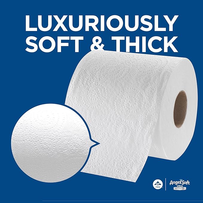 Georgia-Pacific Angel Soft Ultra Professional Series 2-Ply Embossed Toilet Paper by GP PRO (Georgia-Pacific), 16560, Paper, 60 Count (Pack of 1), White 24000 sheets per case