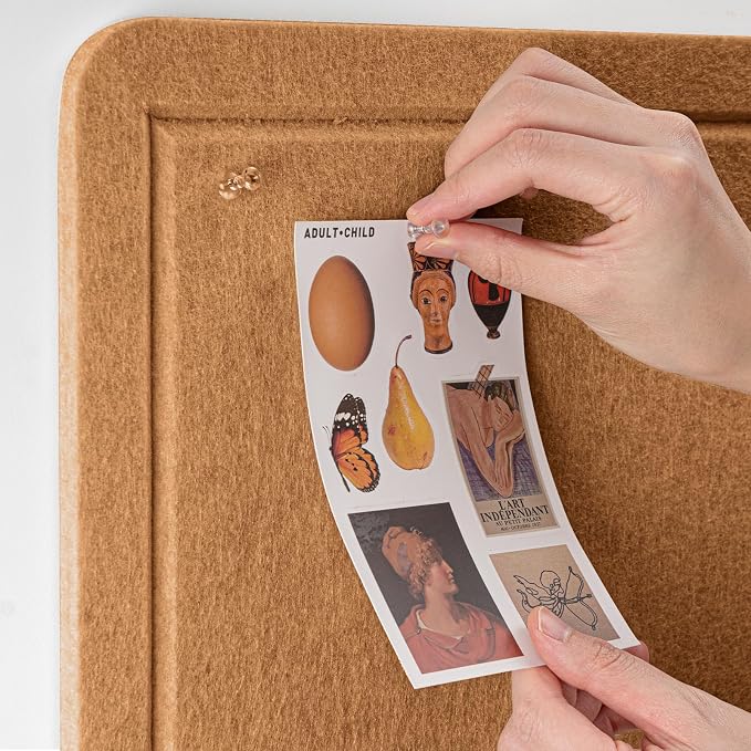 Felt Bulletin Board 35x18 inches, Decorative Pin Board for Home & Office | Cork Board Alternative for Wall with Push Pins, Display Mood Board for Photos, Notes & Reminders