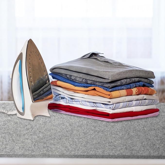 Wool Pressing Mat for Quilting15 x 54 XL Extra Large Felt Ironing Pad 3/8" Thick, 100% Natural Wool Heat Resistant for Ironing, Sewing, Cutting on Ironing Board, Tabletop, Dryer, Countertop