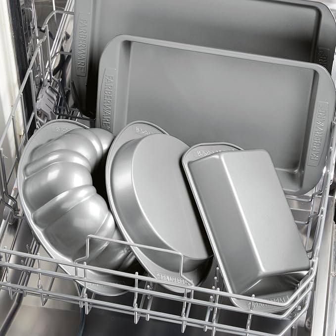 Farberware Nonstick Bakeware Baking Pan/Nonstick Cake Pan,Rectangle - 9 Inch x 13 Inch,Gray,(Pack of 6)