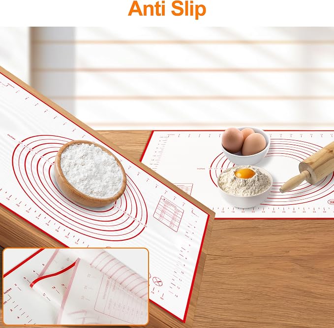 HOOMIL Silicone Baking Mat, 24"x16" | Food-Grade, BPA-free, Non-Stick,Non-Slip, Precision Measurements, Large, Easy to store