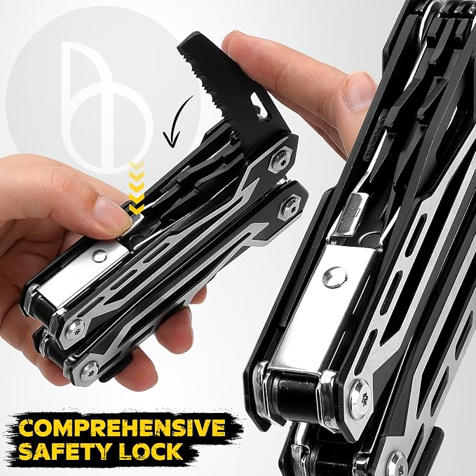 BIBURY Multitool, 21-in-1 Stainless Steel Pocket Knife with Scissors,Sheath | EDC Self-locking Multi Tool Pliers for Outdoor, Survival, Camping, Hiking, Home Repair, Gadgets Gift for Men | BI2029AB