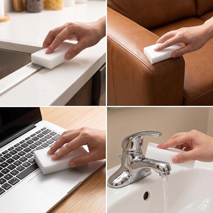 Eco-Friendly Magic Eraser Sponge 10 Pack - Long Lasting Cleaning Sponge for Home Use - Kitchen Bathroom Tile Grout Stain Remover