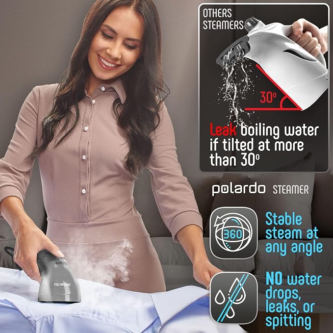 Steamer for Clothes, Hand Held Portable Travel Garment Steamer, Metal Steam Head, 25s Heat Up, Pump System, Mini Size, Handheld Steamer for Any Fabrics, No Water Spitting (120, Volts)