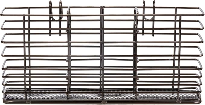 Slideep Cutlery Utensil Silverware Drying Rack, Flatware Storage Solution Basket with Hooks for Kitchen Dish Drainer Dish Drying Rack, Rust Proof Nickel