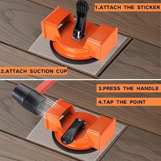 REXBETI Floor Gap Fixer Tool, Plank Gap Repair Kit, Heavy Duty Suction Cup | Double 90° Widened Striking, 10Pcs Sticky Pads, Laminate Flooring Tool, Fixer Laminate/Vinyl Flooring/Hardwood/LVP