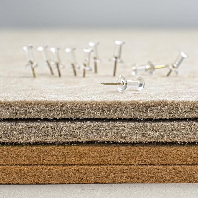 Felt Bulletin Board 24x18 inches, Decorative Pin Board for Home & Office | Cork Board Alternative for Wall with Push Pins, Display Mood Board for Photos, Notes & Reminders