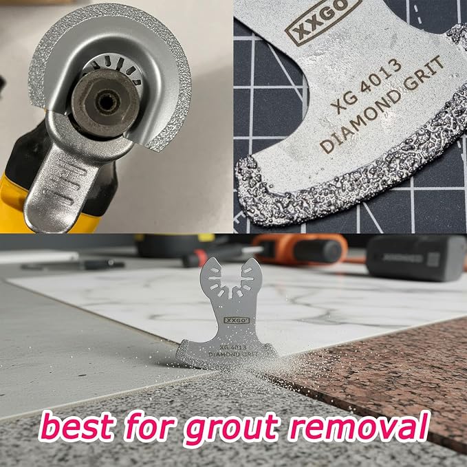 XXGO 4 Pcs Oscillating Multi Tool Diamond Grout Removal Blades XG4002D | Best to Remove Grout