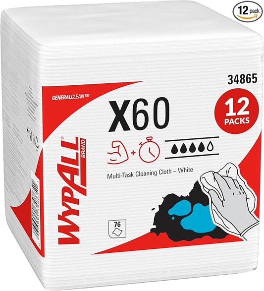 WypAll GeneralClean X60 Multi-Task Cleaning Cloths, 12 x 76 Towels (34865)