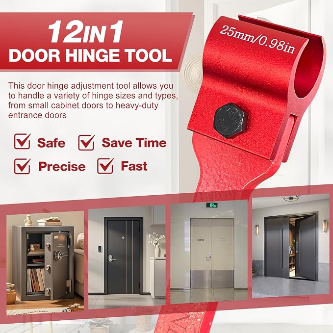 Vdsfand 12 IN 1 Door Hinge Adjustment Tool Kit Door Gap Adjustment Tool for Precise Hinge Gap Adjustment Upgraded Door Hinge Tool for Installation and Repair of Residential and Commercial