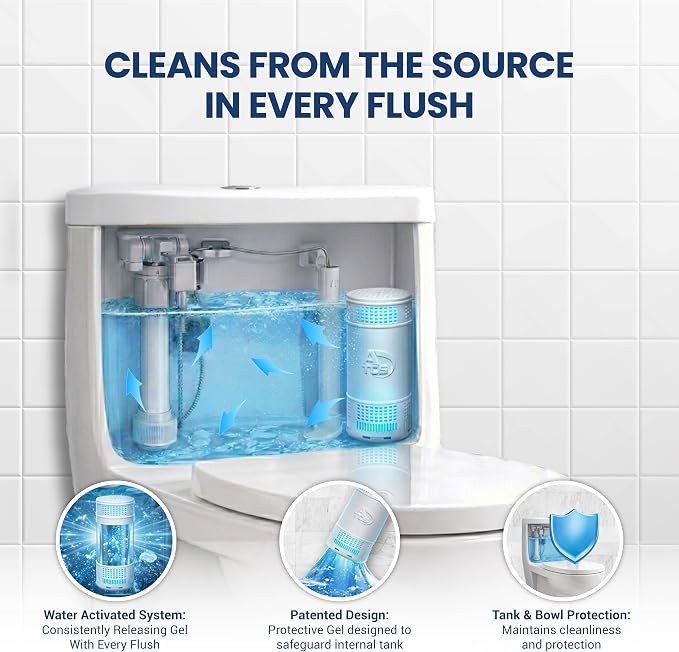 MGICAN Patented Automatic Toilet Bowl Cleaner System (ATCS) 1700+ Flushes - Non Toxic Toilet Bowl Cleaners for Hard Water Stains - UL-Certified Toilet Cleaner 1 Year Supply (2 Pack)