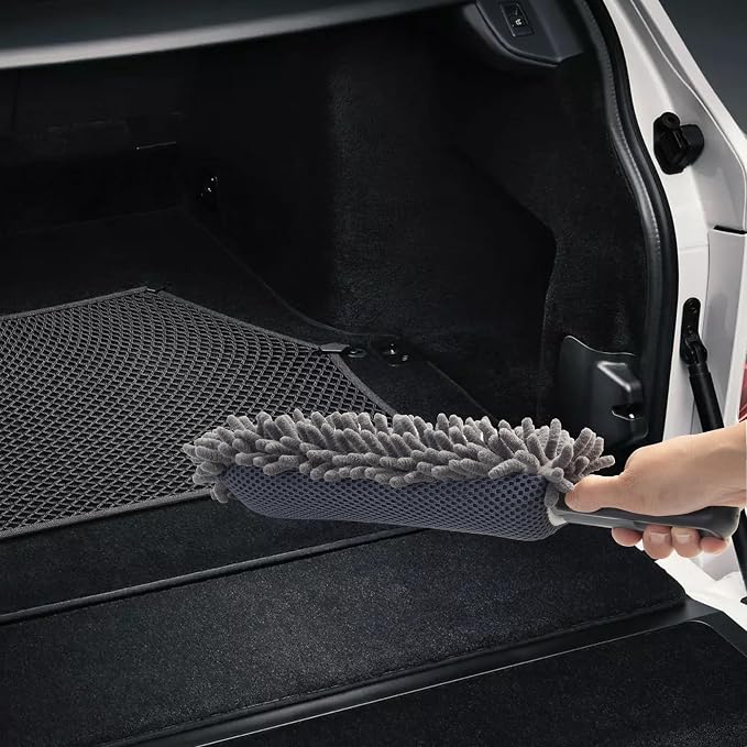 TAKAVU Car Duster Interior, Double-Sided Microfiber, Comfort Handle | Lint & Scratch-Free Cleaning for Trucks, RVs & Vehicles, Includes Microfiber Towel & Storage Bag, Soft