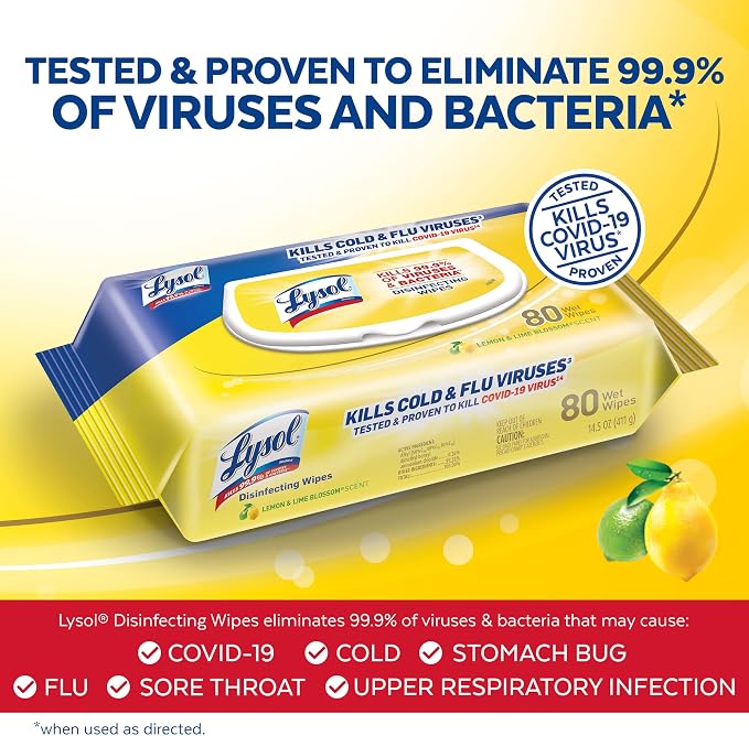 Lysol Disinfecting Handi-Pack Wipes, Lemon and Lime Blossom, 480 Count