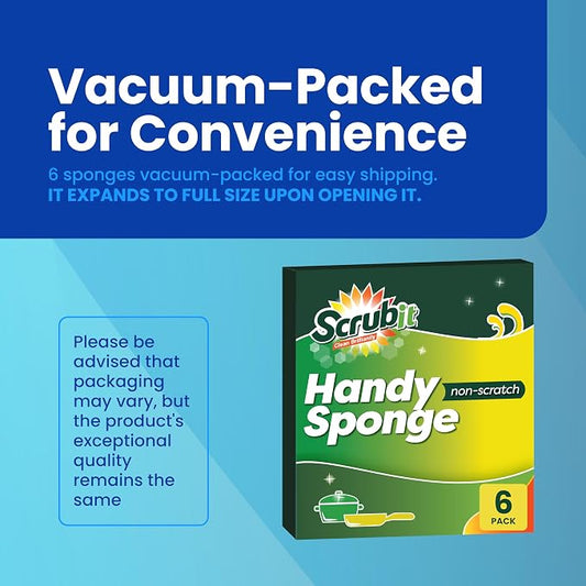 SCRUBIT Cellulose Scrub Sponge - Kitchen Cleaning Sponges for Dishes, Pans, Pots & More- 12 Pack Dishwashing Sponges - Colors and Packaging May Vary