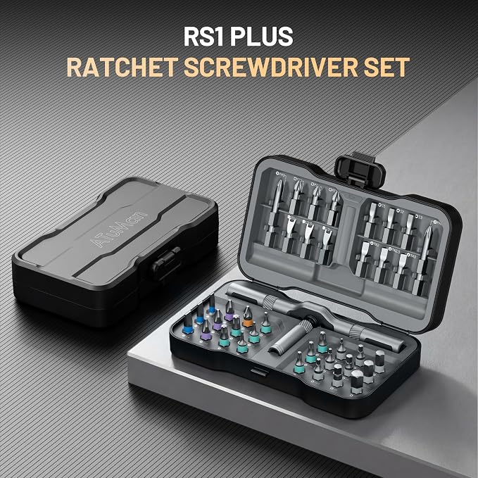 42 in 1 Magnetic Ratchet Screwdriver Set, 38 S2 Alloy Steel Bits, Detachable Handle, with Case, for Home, DIY, Bicycle and Electronics Repair