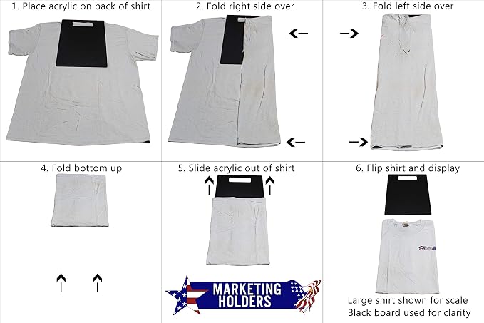 Shirt Folding Board 9.5 x 14 Laundry or Shirt Pack of 6 with Handle Home or Commercial Use Store Equipment Essentials by Marketing Holders