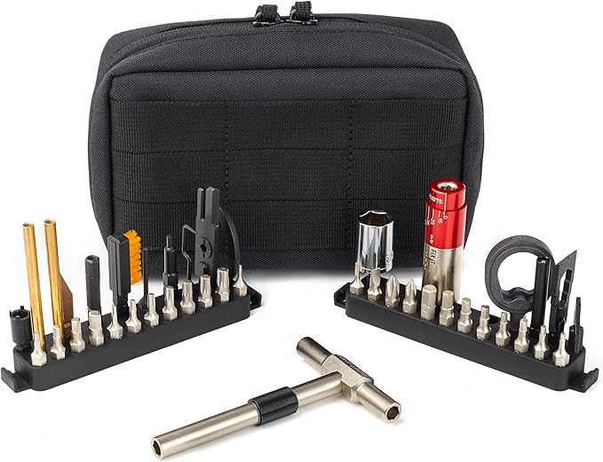 Fix It Sticks The Works Gun Field Maintenance, Torque Limiter/All-in-One Torque Drive/Modular T-Drive & Accessory Bit Kit Bundle 6-25 Inch Lbs Mini All-in-One Torque Driver