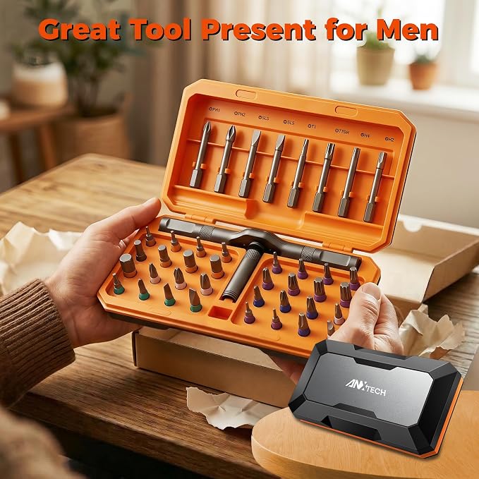 42in1 Magnetic Ratchet Screwdriver Kit for Home DIY | S2 steel bits, storage case, detachable T-handle, for computer, bicycle, furniture, DIY