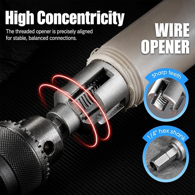 3 Pcs Internal & External Pipe Threading Tool, Function Pipe Thread Cutting Tool for 1/2" & 3/4"& 1" PVC/Plastic Pipes, Electric Drill Compatible Pipe Threader Kit for Home Repair