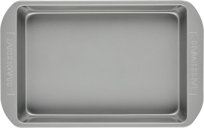 Farberware Nonstick Bakeware Rectangular Cake Pan with Lid, Cake Pans For Baking, 9-Inch x 13-Inch, Gray