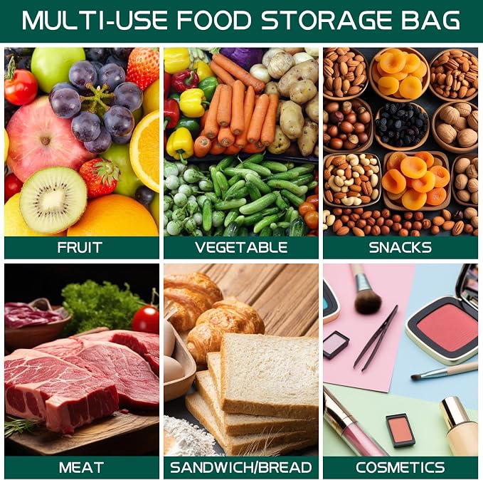 Reusable Food Storage Bags - 10 Pack Freezer Bags - Extra Thick Preservation Bags, Leakproof Silicone Bag for Meal Prep, Kitchen Organization - 4 Gallon 3 Sandwich 3 Snack Bags