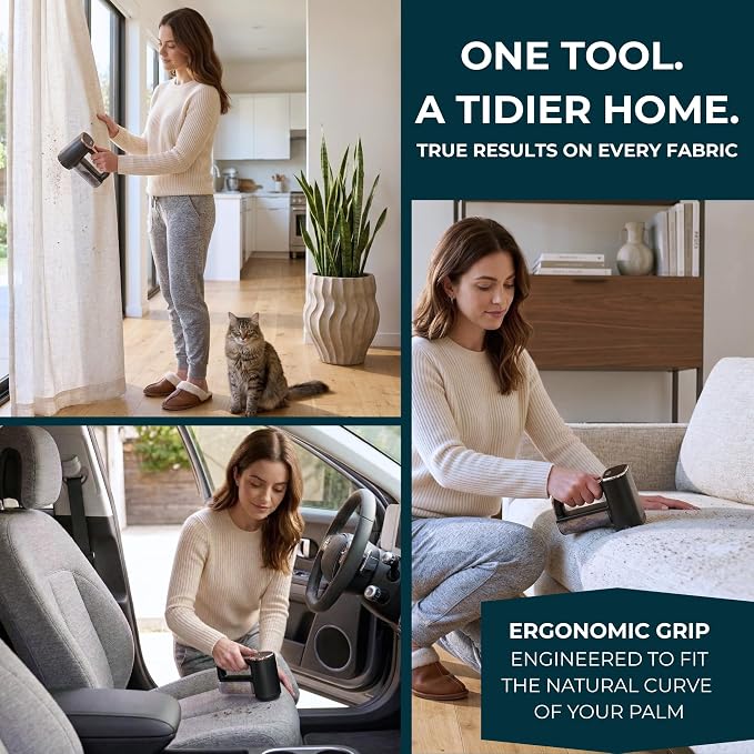 True & Tidy Dual Head Fabric Shaver & Pet Hair Remover, Type-C Rechargeable