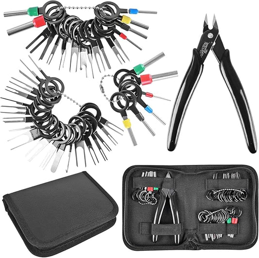 Kikerike Terminal Removal Tool Kit 45 Pcs Depinning Tool Electrical Connector Pin Removal Tool Kit Pin Extractor Tool Set Wire Terminal Release Tool for Automotive Car Household Devices