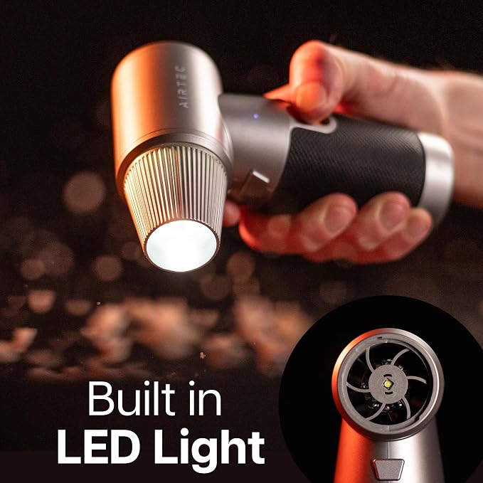 AirTec Ultra Cordless Air Duster for PC & Electronics, Rechargeable Electric Air Blower for Keyboard, Laptop, Console & Home Cleaning, Alternative to Canned Air (Type 8 - Space Core)
