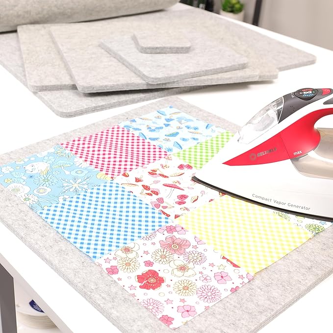 Wool Pressing Mat - Ironing Pad for Quilting & Sewing | Premium 100% New Zealand Felted Wool, by Sew Creative (17" x 17")