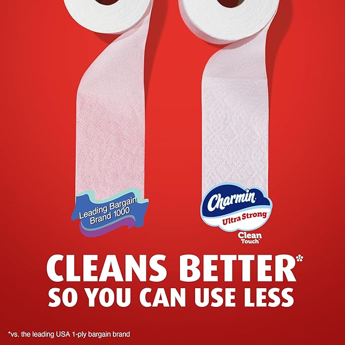 Charmin Ultra Strong Clean Touch Toilet Paper, 12 Family Mega XL Rolls = 84 Regular Rolls