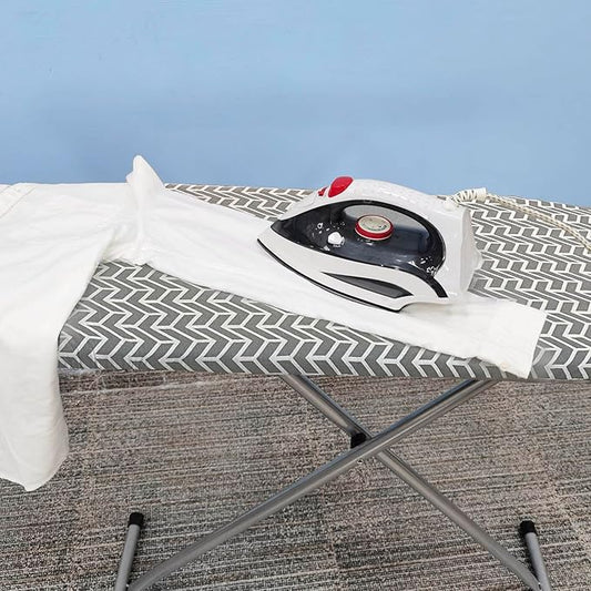 VividPaw Ironing Board Cover and Pad with Thick Padding Elastic Edge, Resist Scorching, Heavy Duty Iron Board Covers Grey (Chevron)