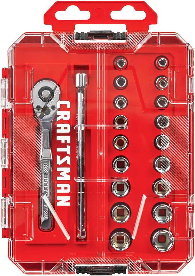 CRAFTSMAN Mechanics Tool Set, 1/4 Inch Drive, 20 Piece, 90-Tooth (CMMT12108)